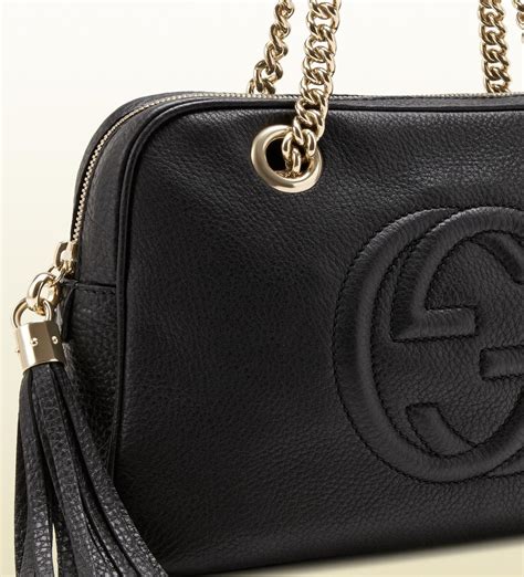 gucci bag black soho|Gucci soho shoulder bag black.